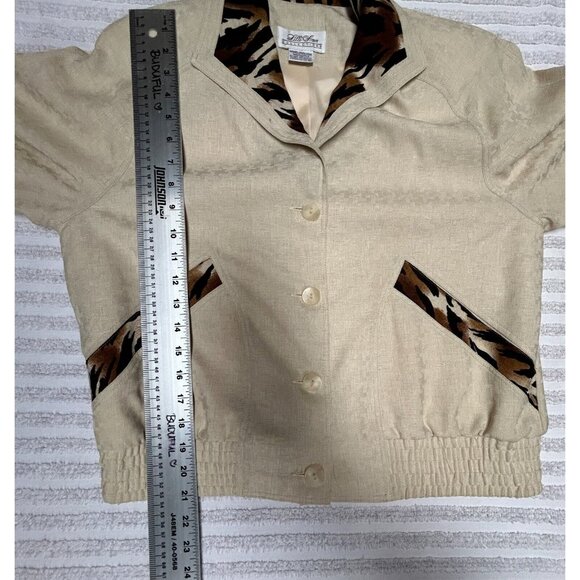 Vintage Lilli Ann Collections Womens Jacket Button Front Ivory Large Lightweight - Picture 7 of 8